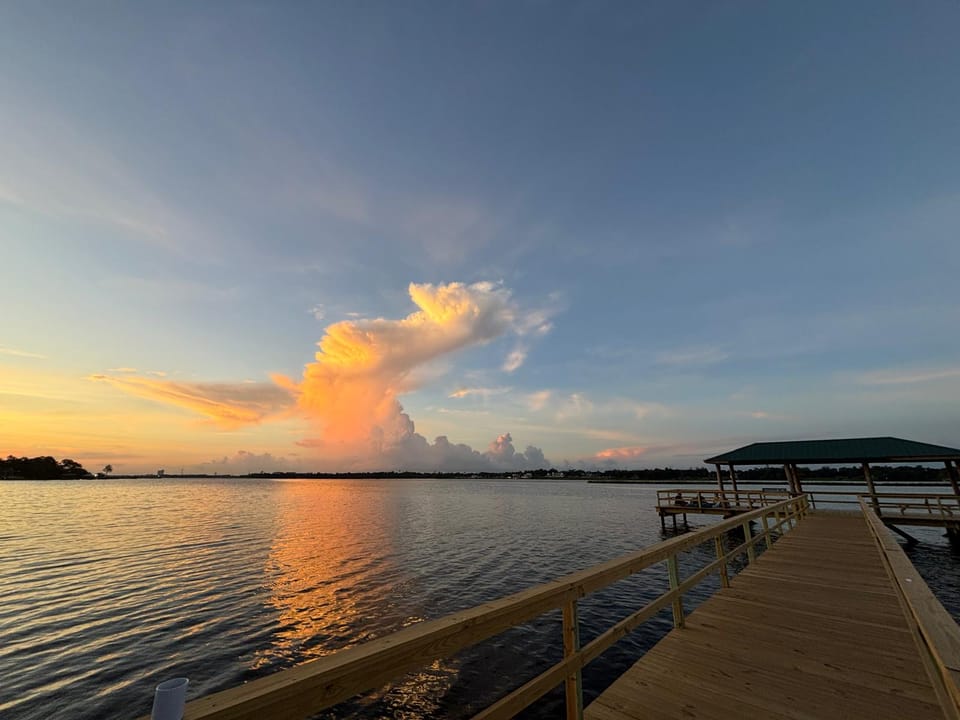 Sunset over the Back Bay at Biloxi, MS